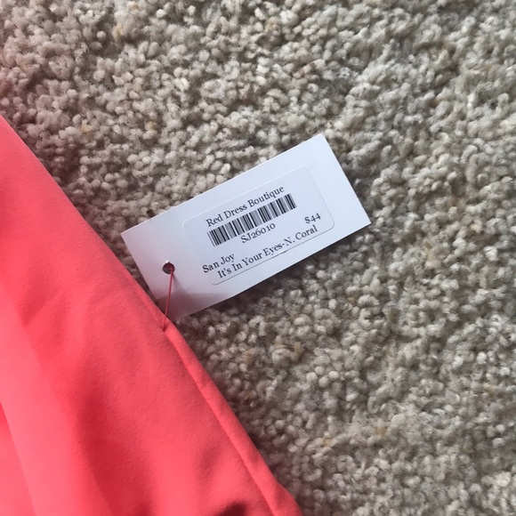 NWT hot pink/ coral strapless mini dress size s - Picture 4 of 6